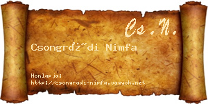 Csongrádi Nimfa névjegykártya